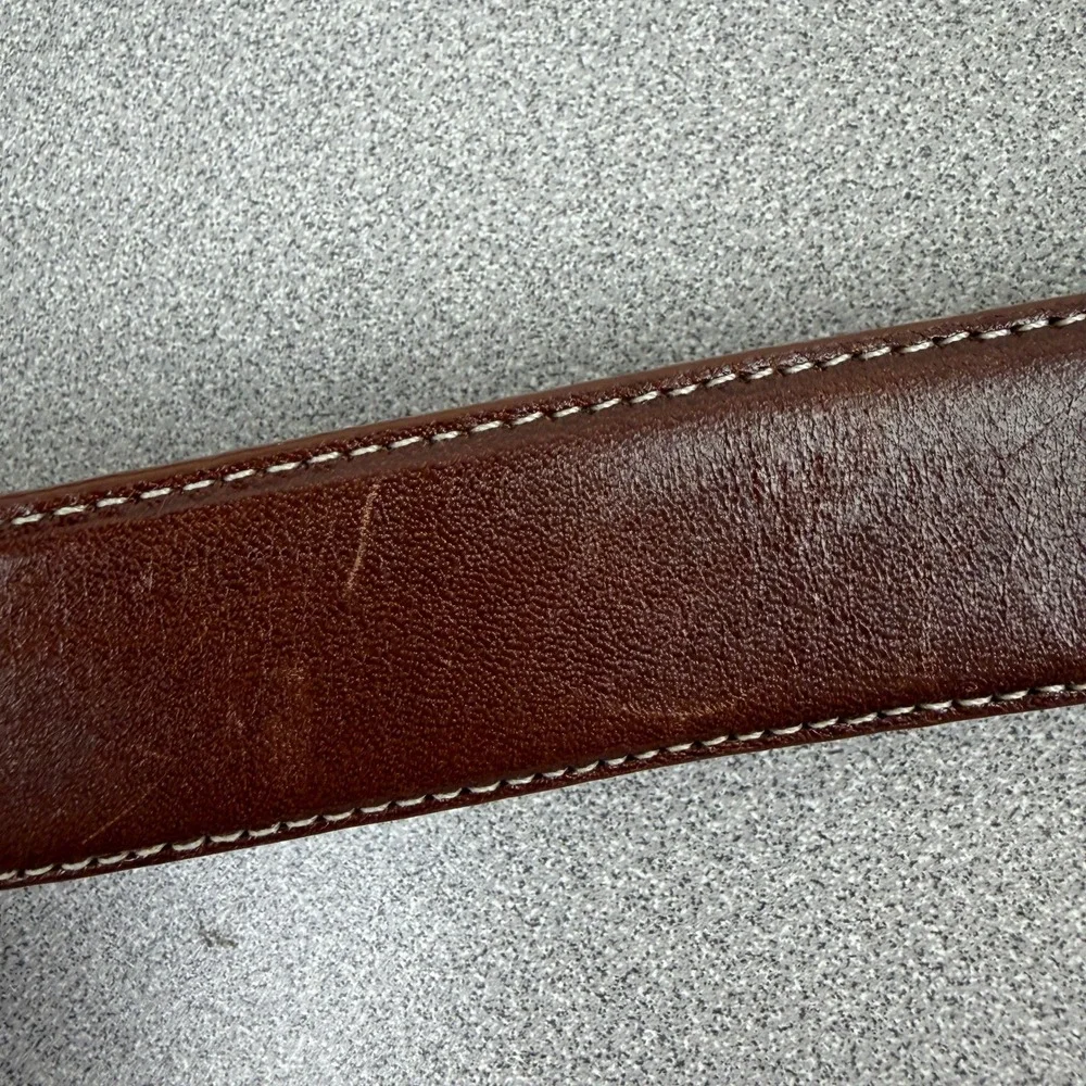Trafalgar Leather Belt Mens 32 Brown Handmade in Spain Dress Casual Stitched 1